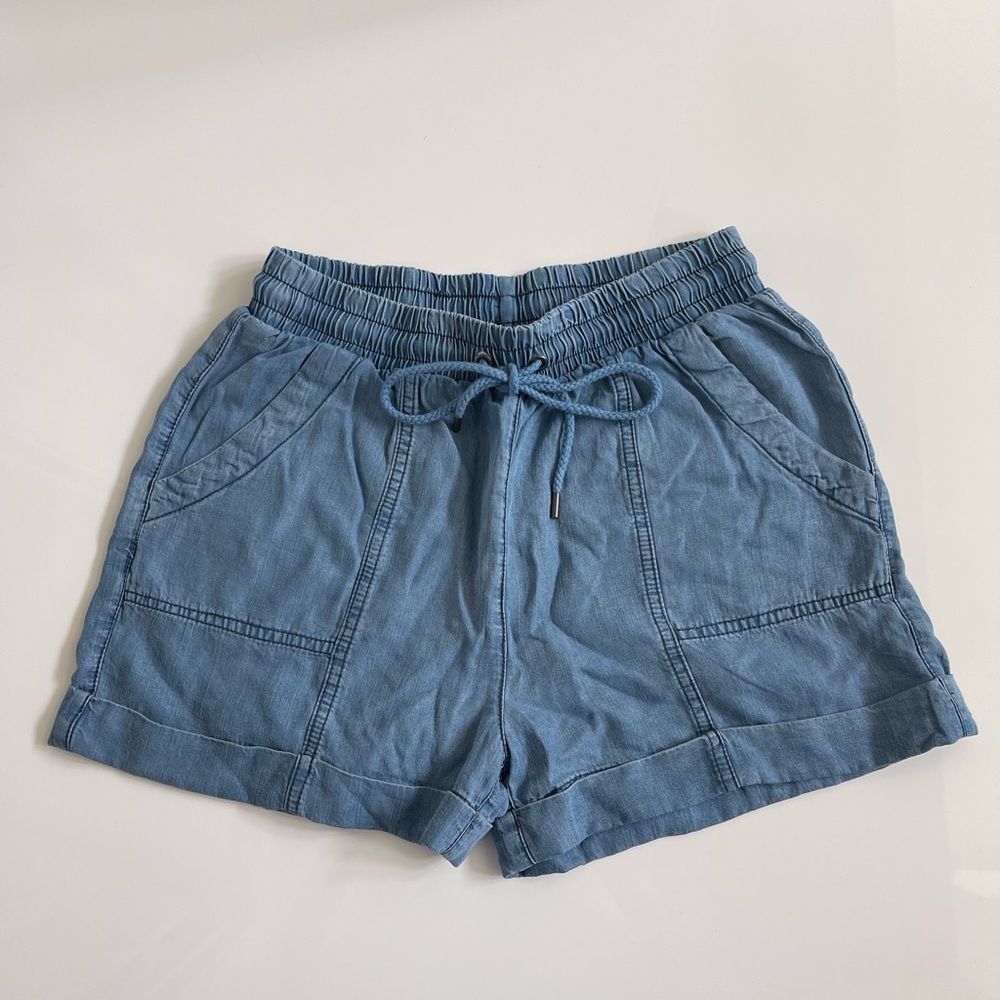 Blue Loose Fitting Shorts